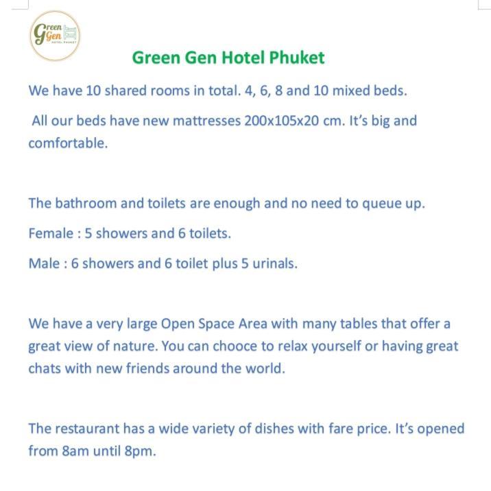 Green Gen Hotel, Mueang Phuket Ban Lo Ti Pa Exteriér fotografie